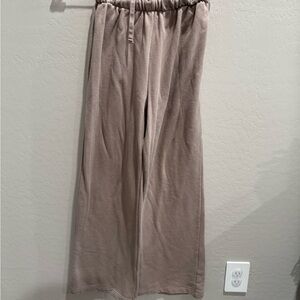 Cotton On Wide Leg Drawstring Lounge Pants - Taupe Size XS